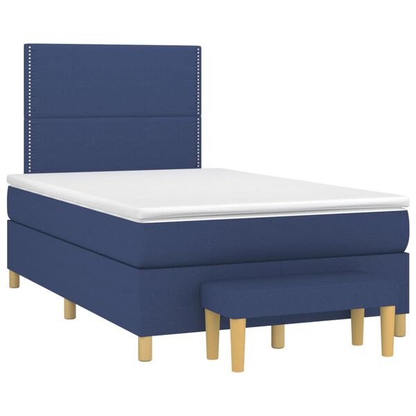 vidaXL Boxspringbett mit Matratze Blau 120x200 cm Stoff
