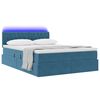 vidaXL Bett mit Stauraum und LED mit LED Dunkelblau 140 x 190 cm Samt