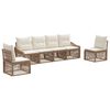 vidaXL Gartensofa-set 6 stk. Beige Poly-Rattan