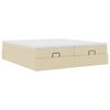 vidaXL Ottoman-Bett mit Matratzen Creme 200x200 cm Stoff