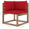 vidaXL Outdoor-Ecksofa Paletten mit Kissen in Rot