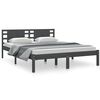 vidaXL Massivholzbett Grau 150x200 cm
