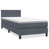 vidaXL Boxspringbett mit Matratze & LED Dunkelgrau 100x210 cm Samt