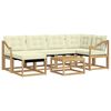 vidaXL Outdoor-Sofagarnitur mit Kissen 7 pcs Wei&szlig; und Creme