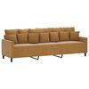 vidaXL 3-Sitzer-Sofa mit Hocker Braun 210 cm Samt