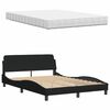vidaXL Bett mit Matratze Schwarz 140x200 cm Stoff
