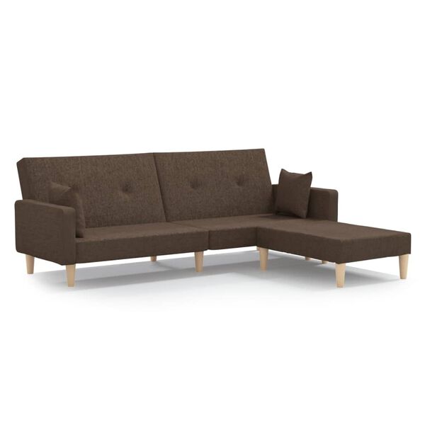 vidaXL Schlafsofa 2-Sitzer mit Fu&szlig;hocker Taupe Stoff