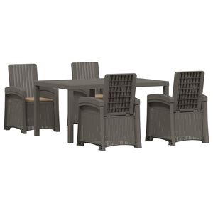 vidaXL Garten Essgruppe 5 stk. Hellgrau und Taupe PP