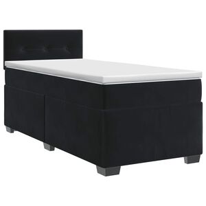 vidaXL Boxspringbett mit Matratze Schwarz 80 x 200 cm Samt