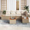 vidaXL Gartensofa-set mit Kissen 6 pcs Beige Poly Rattan