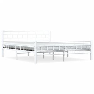 vidaXL Bettgestell Wei&szlig; Metall 160&times;200 cm