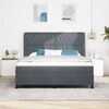 vidaXL Boxspringbett mit Matratze Dunkelgrau 200 x 180 cm Polyester