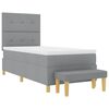 vidaXL Boxspringbett mit Matratze Hellgrau 90 x 190 cm Stoff
