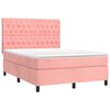 vidaXL Boxspringbett mit Matratze Rosa 140x200 cm Samt