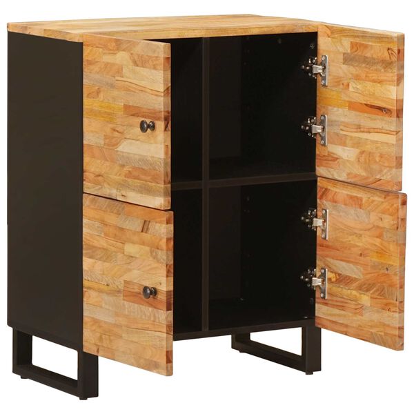 vidaXL Seitenschrank mit T&uuml;r Braun 60 x 33 x 75 cm Massivholz Mango