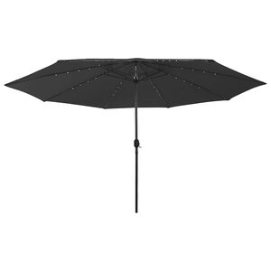 vidaXL Sonnenschirm mit LED-Beleuchtung 400 cm Schwarz