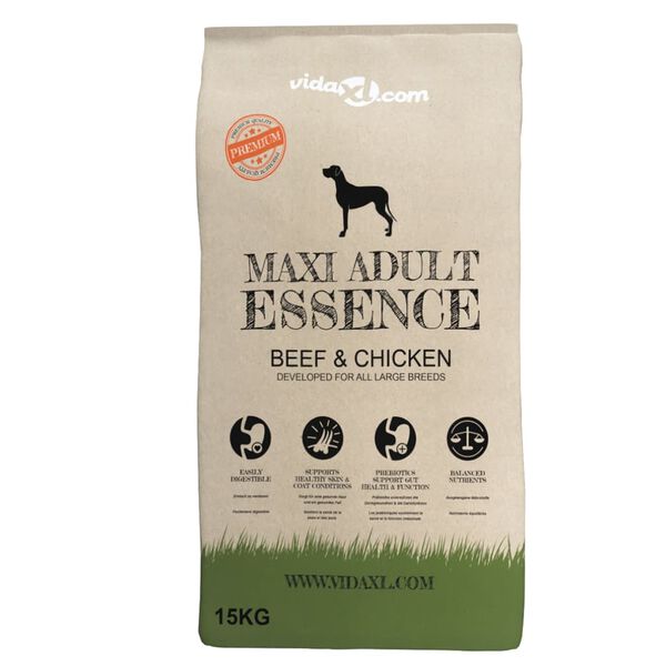 vidaXL Trockenfutter Hunde Maxi Adult Essence Beef&Chicken 2 Stk 30 kg