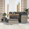 vidaXL Garten-Sofa-Set mit Kissen mit Speicher 8 pcs Grau