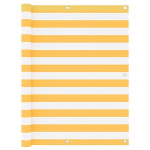 vidaXL Balkon-Sichtschutz Wei&szlig; und Gelb 120x600 cm Oxford-Gewebe