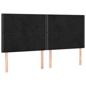 vidaXL Kopfteil Schwarz 180x5x118/128 cm Samt