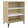 vidaXL Sideboard Wei&szlig; und Sonoma-Eiche 57x35x70 cm Holzwerkstoff