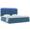 vidaXL Bett mit Stauraum und LED mit LED Dunkelblau 200 x 200 cm Samt