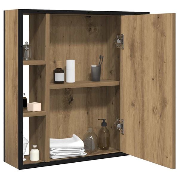 vidaXL Bad-Spiegelschrank Artisan-Eiche 60x16x60cm Holzwerkstoff