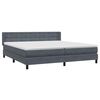 vidaXL Boxspringbett mit Matratze Dunkelgrau 180x220 cm Samt
