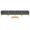 vidaXL Sofa Set mit Kissen Uni 5 pcs Anthrazit Massivholz Akazie