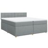 vidaXL Boxspringbett mit Matratze Hellgrau 200x200 cm Stoff