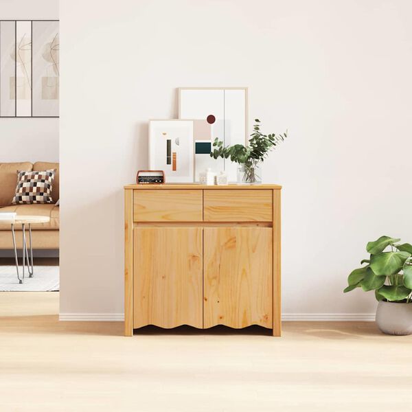 vidaXL Sideboard Drammen Eiche 79 x 43 x 75,5 cm Massivholz Kiefer