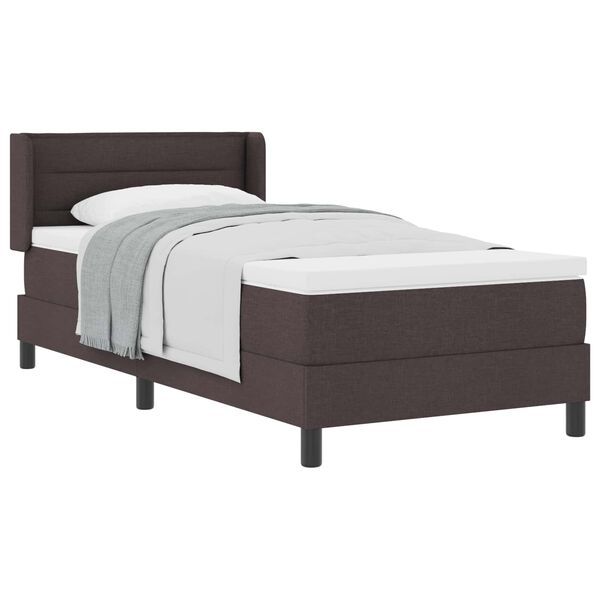 vidaXL Boxspringbett mit Matratze Dunkelbraun 200 x 80 cm Stoff