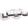 vidaXL 7-tlg. Garten-Lounge-Set mit Kissen Poly Rattan Braun