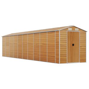 vidaXL Ger&auml;tehaus Hellbraun 191x895x198 cm Verzinkter Stahl