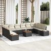vidaXL Gartensofa-set mit Kissen 11 pcs Schwarz Poly Rattan