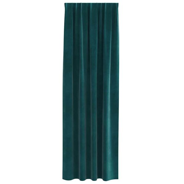 vidaXL Verdunkelungsvorh&auml;nge 2 pcs Dunkelgr&uuml;n 140 x 225 cm Samt