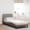 vidaXL Bett mit Matratze "Hanko" Taupe 90x200 cm Stoff