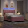 vidaXL LED Boxspringbett mit Matratze Argyle Rosa 160 x 200 cm Samt