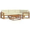vidaXL Outdoor-Sofagarnitur 5 Stk. Natur und Creme