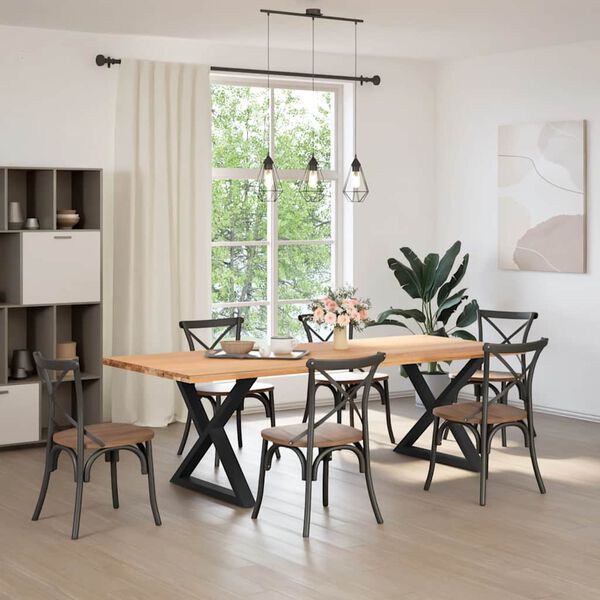 vidaXL Esstisch Beine 2 Stück Schwarz 90x(72-73,3) cm Stahl