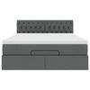 vidaXL Ottoman-Bett mit Matratze Dunkelgrau 140x190 cm Stoff