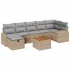 vidaXL Gartensofa-set mit Kissen mit Speicher 8 pcs Beige Poly Rattan