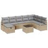 vidaXL Sofa Set mit Kissen mit Speicher Beige und Hellgrau Poly-Rattan