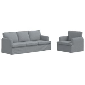 vidaXL Sofa Set 2 stk. Hellgrau Stoff