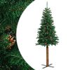 vidaXL Weihnachtsbaum Schlank mit Echtholz und Zapfen Gr&uuml;n 180 cm PVC