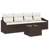 vidaXL Sofa Set mit Kissen 5 pcs Braun und Creme Poly-Rattan