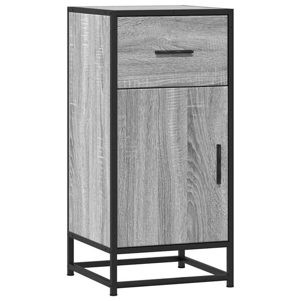 vidaXL Sideboard Grau Sonoma 35,5x35x76 cm Holzwerkstoff und Metall