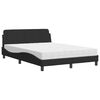 vidaXL Bett mit Matratze "Dover" Schwarz 140x190 cm Samt