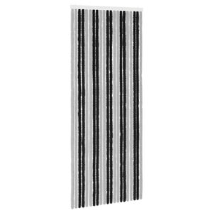 vidaXL Insektenschutzvorhang Chenille Grau und Schwarz 90 x 220 cm