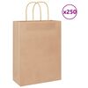 vidaXL Papiertragetaschen 250 Stk. mit Henkeln Braun 26x12x35 cm